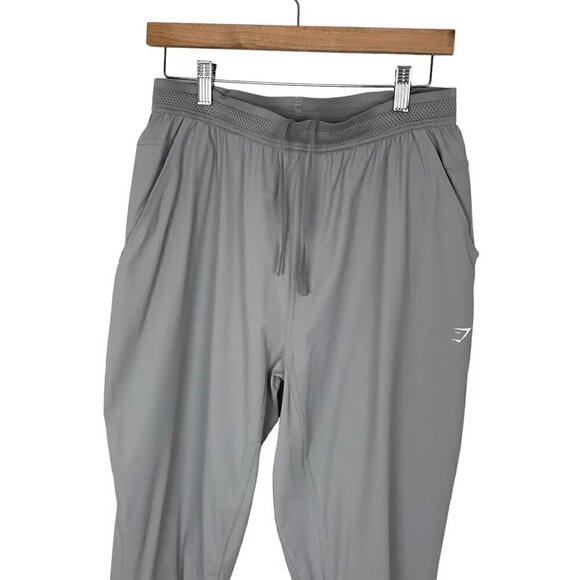 Gymshark Grey Pull On Pants  With Ties 2 Front Pockets Size M - Picture 3 of 9